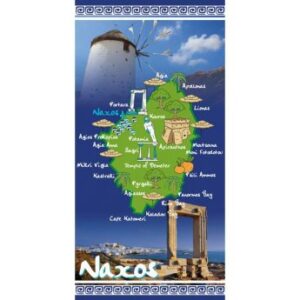 Velour Beach Towel – Naxos Island Map