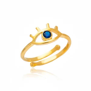 GOLD GREEK EYE RING
